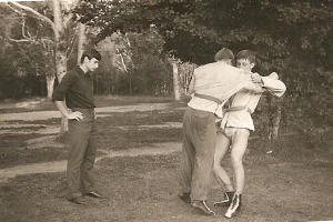 Тренировка сахалинских самбистов, 1970-е годы 
