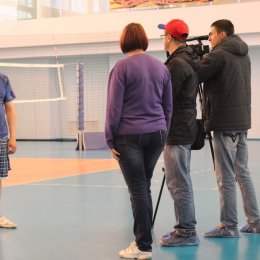 Волейбольная тренировка секции инвалидов по слуху