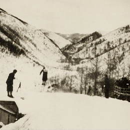 Прыжки на лыжах с трамплина в Маока (Холмск), середина 1930-х годов