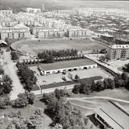 Фото стадиона ДОСА с борта вертолета (1968 год)