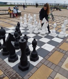 В Невельске провели турнир гигантскими шахматами