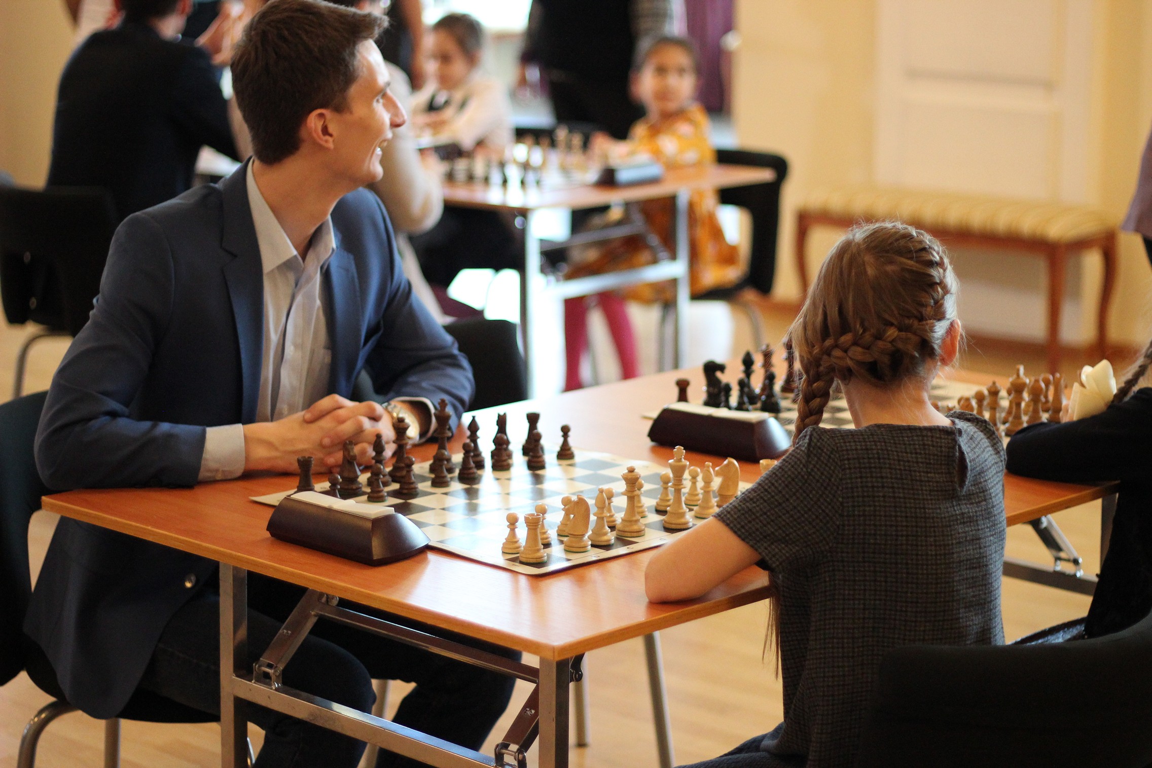 Матч между юными шахматистами и работниками учреждений культуры