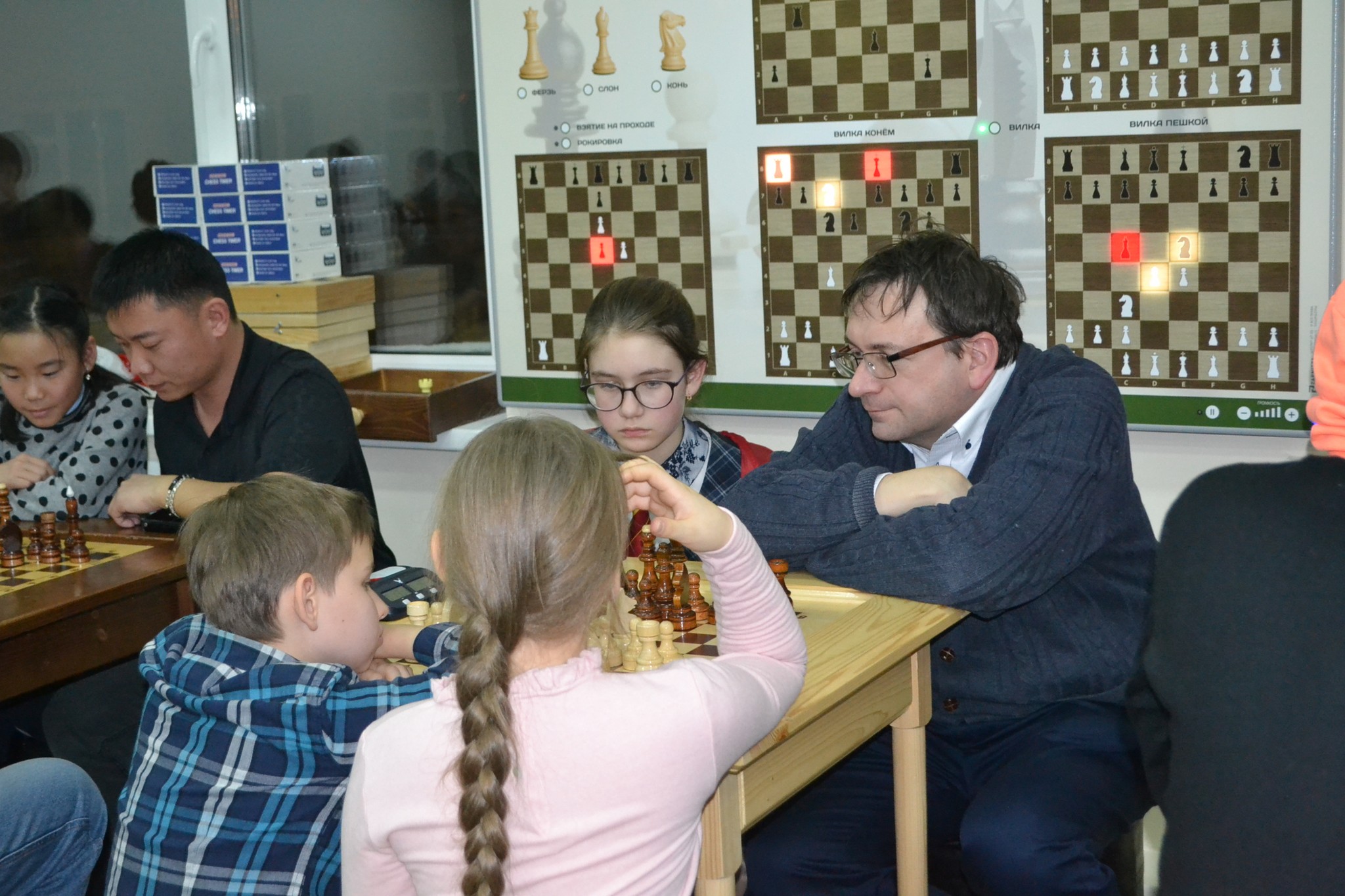 Матч по парным семейным шахматам между командами гимназий № 1 и № 3