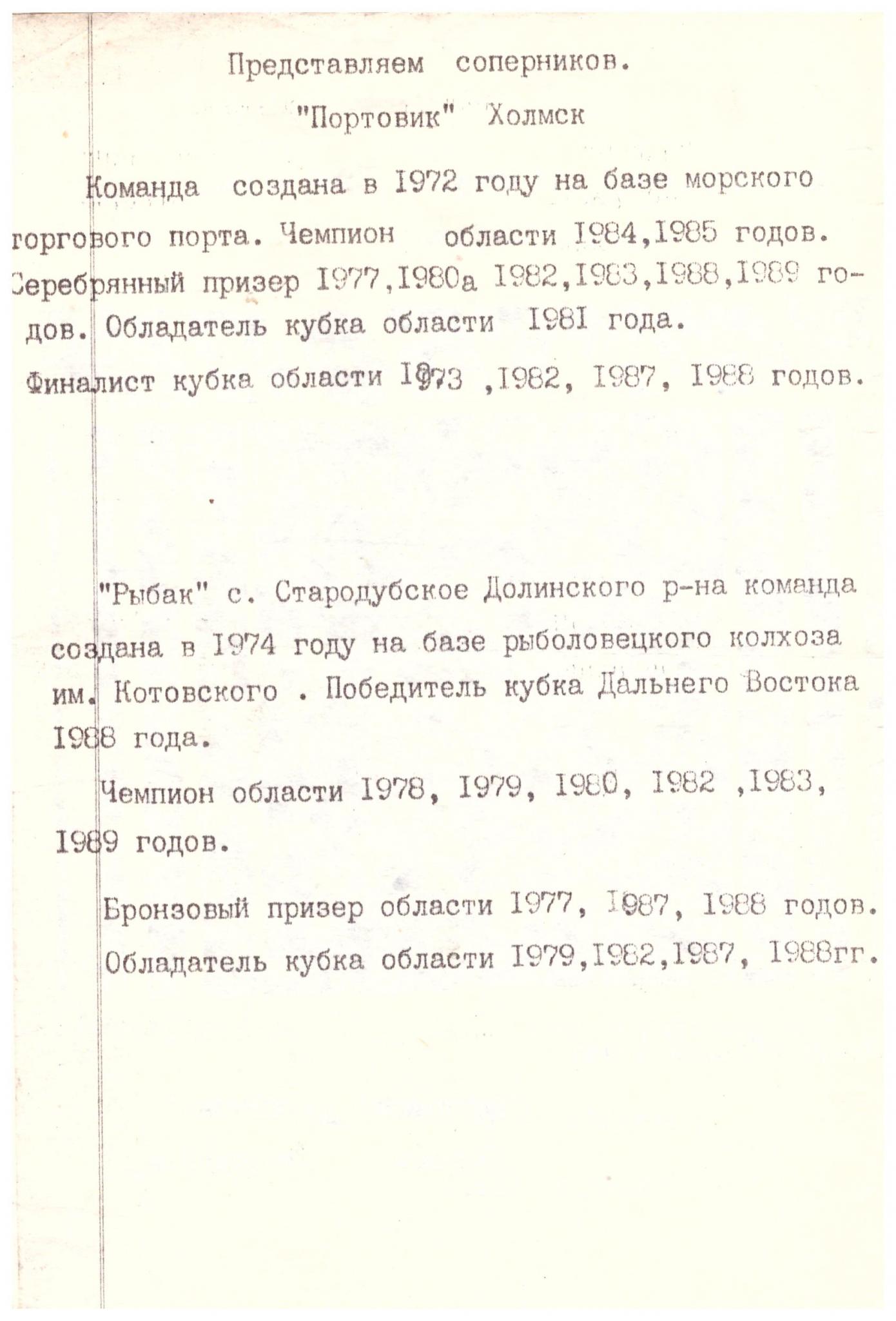 Финал Кубка Сахалинской области 