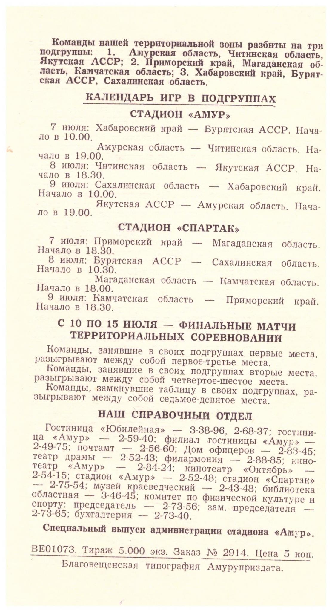 Спартакиада народов РСФСР (зона "Дальний Восток") с участием сборной команды Сахалинской области