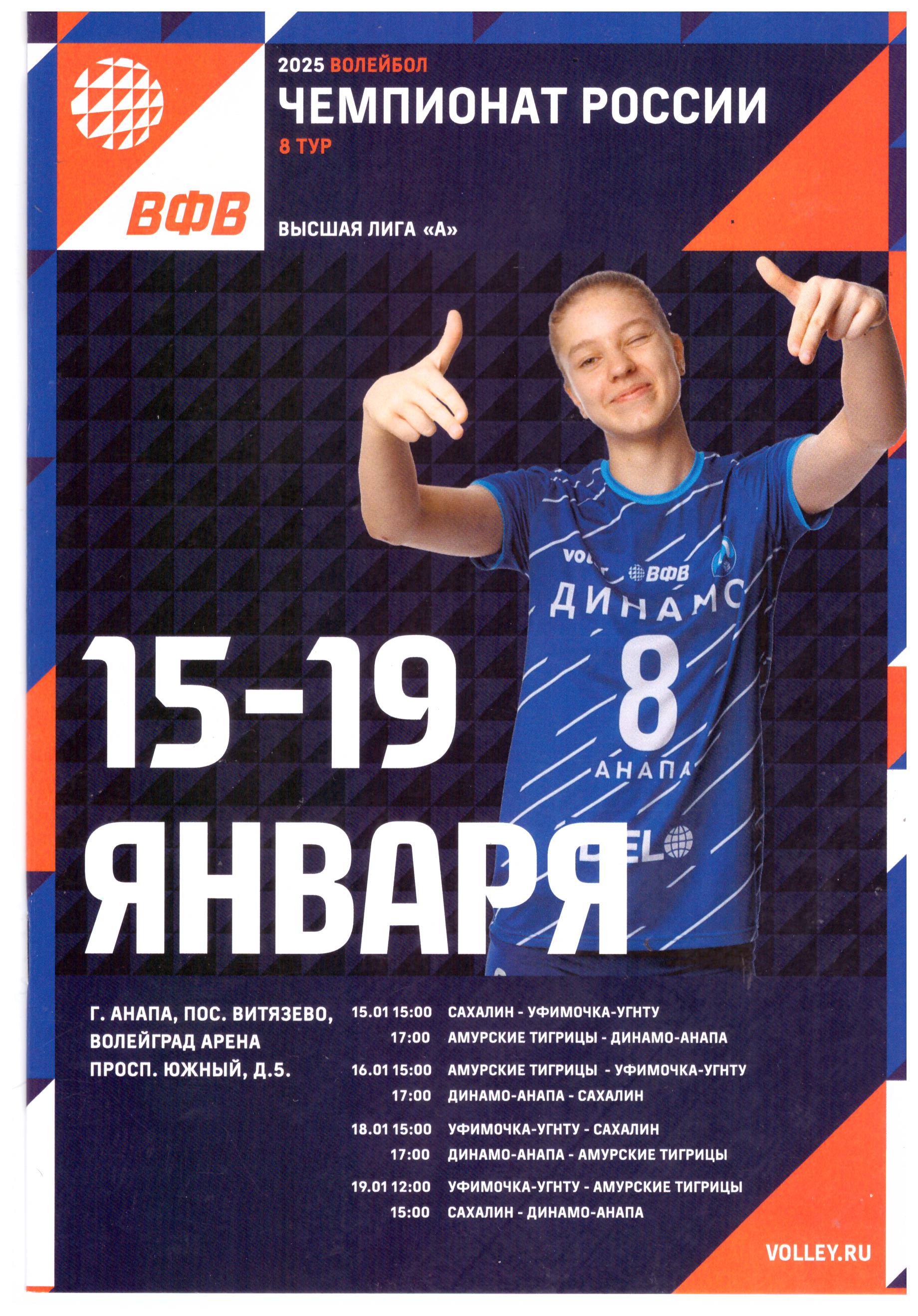 Восьмой тур чемпионата России среди женских команд высшей лиги "А" (Анапа)