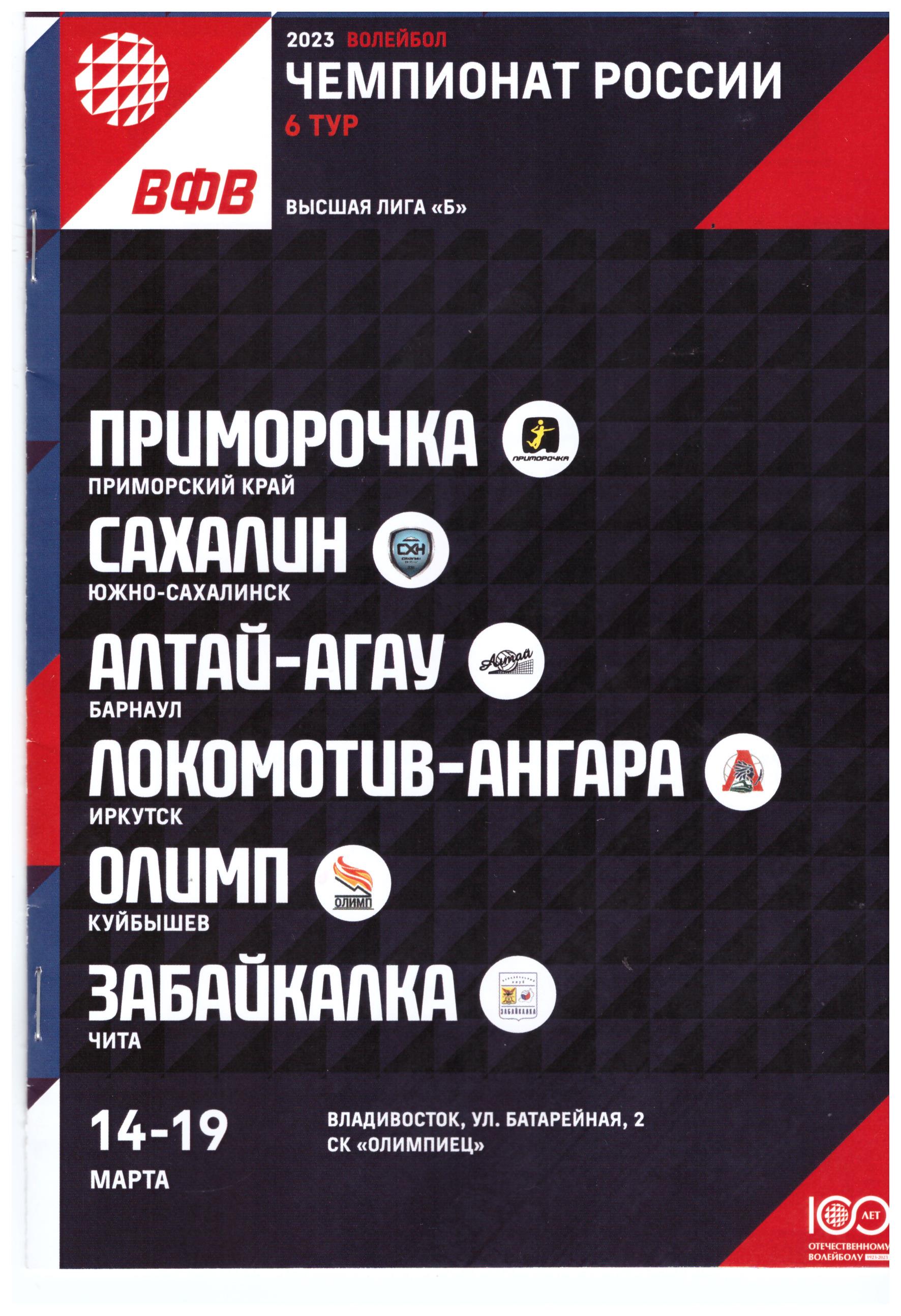 Тур высшей лиги Б во Владивостоке (14-19.03.2023)